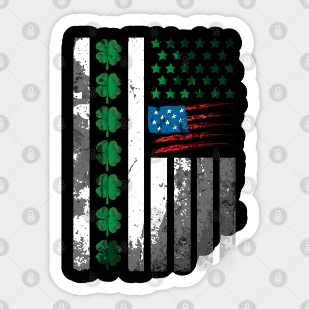 St. Patrick's Day IRISH AMERICAN FLAG Vontage Gift Sticker by UranusArts